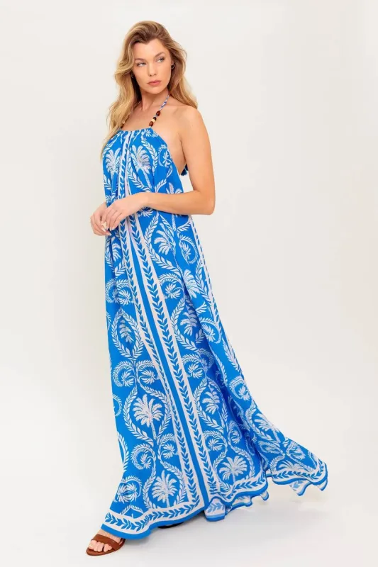 The Illara Printed Halter Maxi Dress sold by Thread & Seed