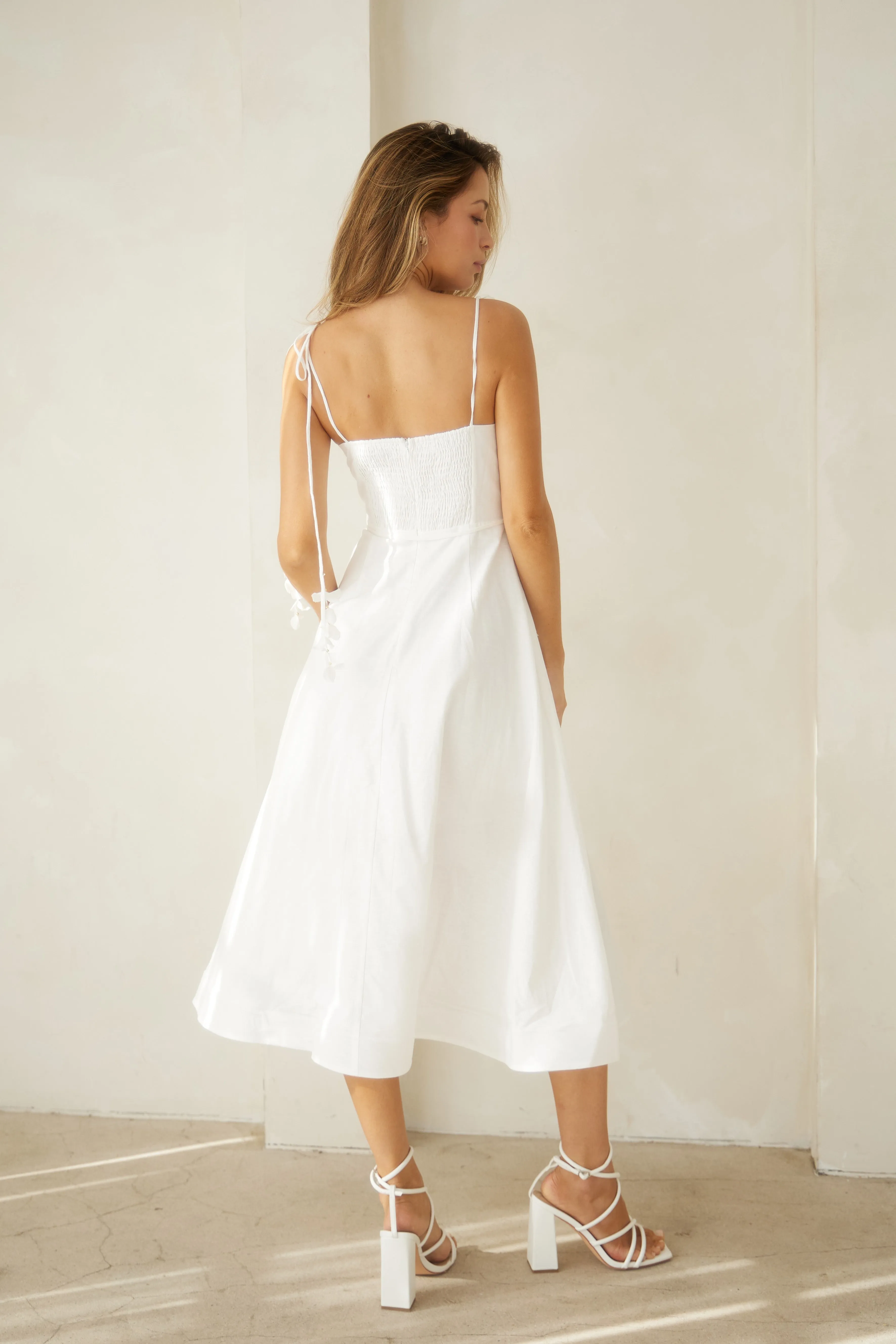 The Laurel White Bustier Tie Dress sold by Thread & Seed product image thumbnail 2