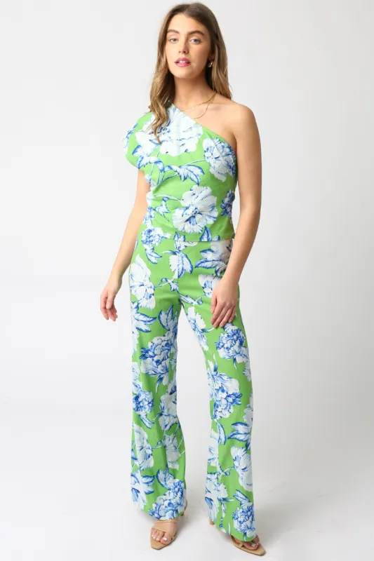 The Alessia Floral One Sleeve Top + Pant Set - Sold Separately sold by Thread & Seed