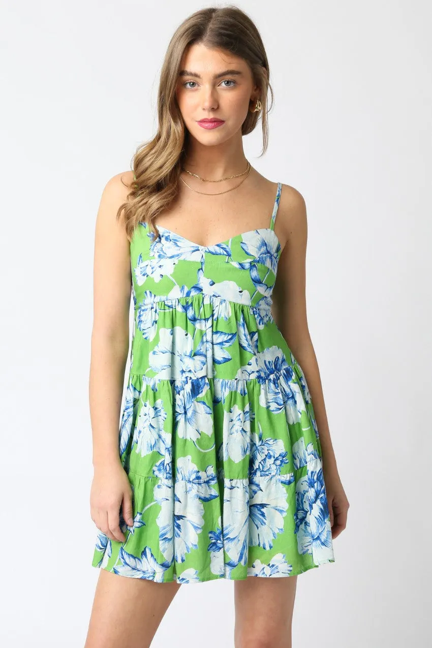 The Alessia Floral Tiered Mini Dress sold by Thread & Seed