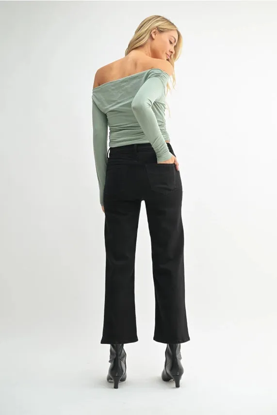 The Rae Black Denim Wide Leg Jeans sold by Thread & Seed product image thumbnail 4