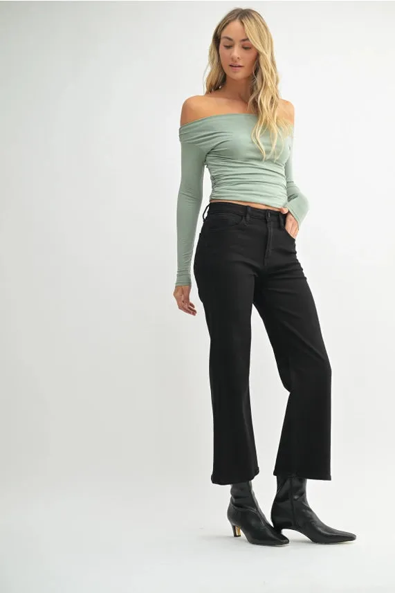 The Rae Black Denim Wide Leg Jeans sold by Thread & Seed product image thumbnail 3