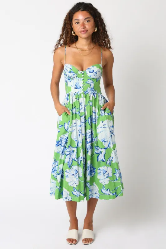 The Alessia Floral Midi Dress sold by Thread & Seed