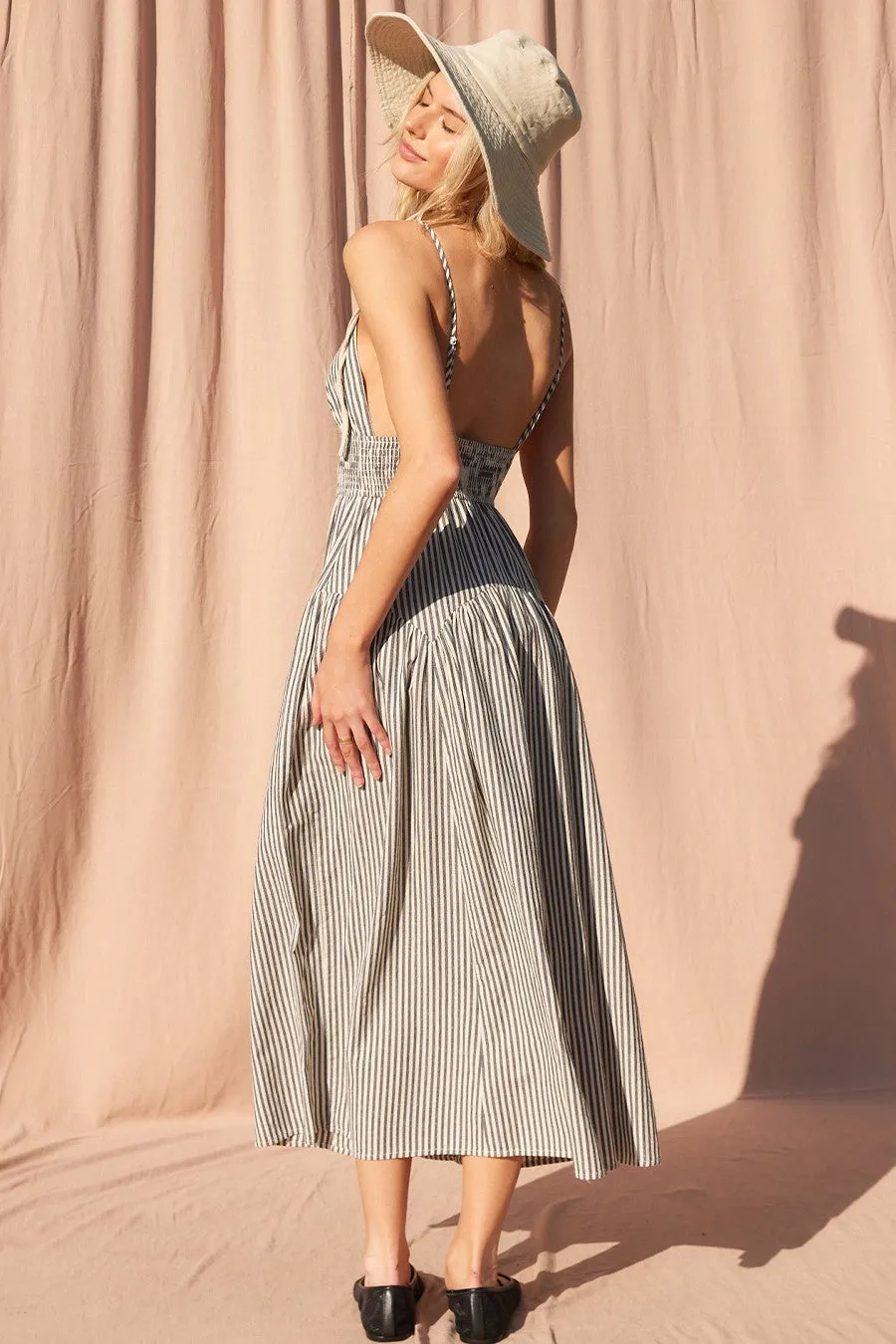 The Prya Navy Striped Maxi Dress sold by Thread & Seed product image thumbnail 2