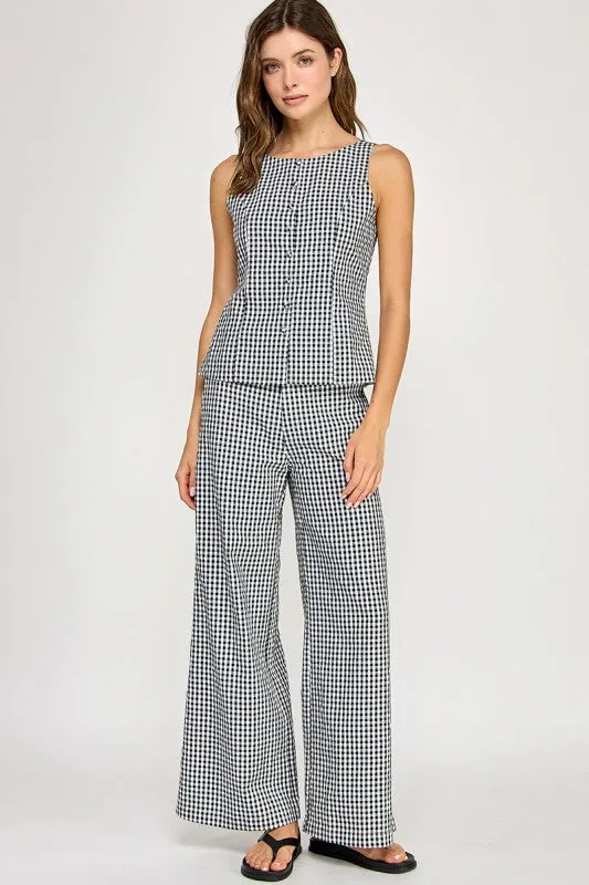 The Darcy Gingham Vest + Pants Set - Sold Separately sold by Thread & Seed