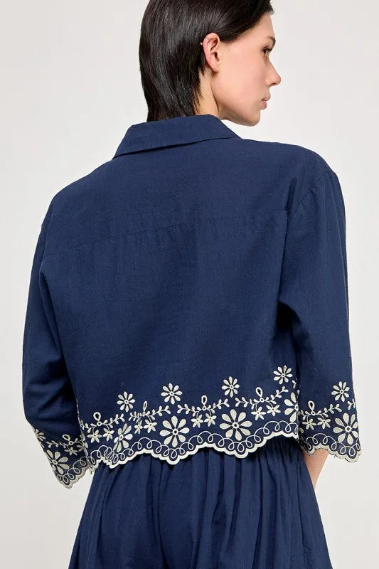 The Naemi Embroidered Hem Shirt + Pants Set - Sold Separately sold by Thread & Seed product image thumbnail 4