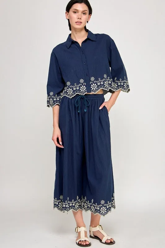 The Naemi Embroidered Hem Shirt + Pants Set - Sold Separately sold by Thread & Seed
