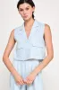 The Nelle Blue Linen Vest + Pants Set - Sold Separately sold by Thread & Seed