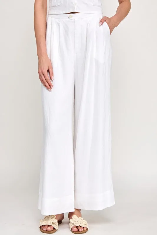 The Nelle Off White Linen Vest + Pants Set - Sold Separately sold by Thread & Seed product image thumbnail 5