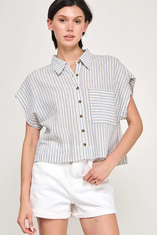 The Karter Striped Button Down Shirt sold by Thread & Seed