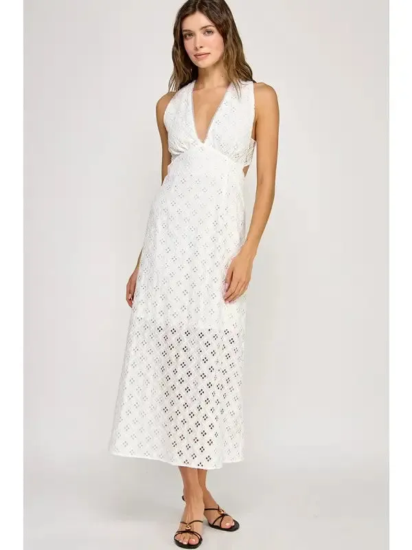 The Layana Eyelet Midi Dress sold by Thread & Seed product image thumbnail 3
