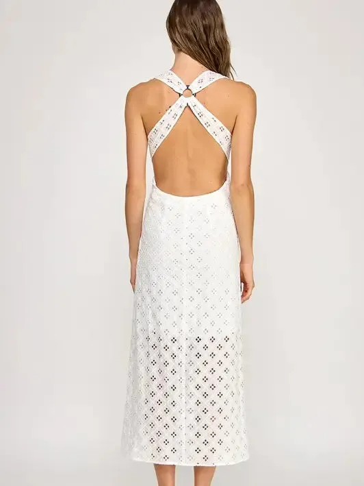 The Layana Eyelet Midi Dress sold by Thread & Seed product image thumbnail 2