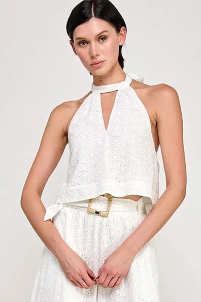 The Felicity Eyelet Halter Top sold by Thread & Seed product image thumbnail 4