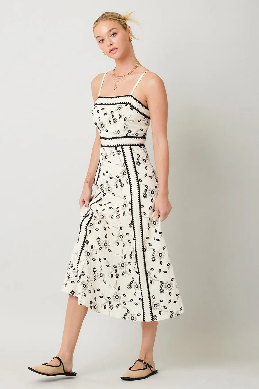 The Hattie Embroidered Lace Midi Dress sold by Thread & Seed product image thumbnail 3