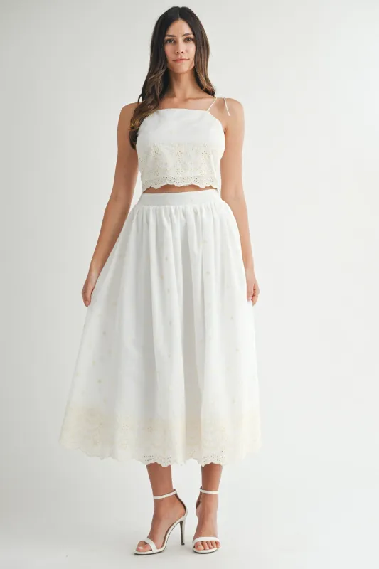 The Ava Embroidered Crop Top + Midi Skirt Set - Sold Separately sold by Thread & Seed