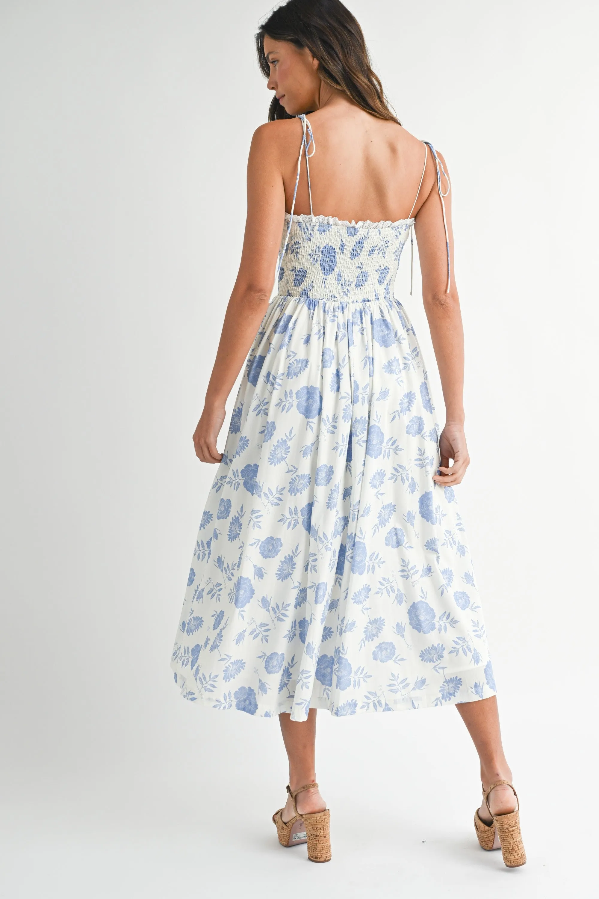 The Aurelia Floral Smocked Midi Dress sold by Thread & Seed product image thumbnail 4