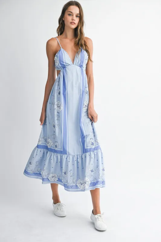 The Willa Floral Border Midi Dress sold by Thread & Seed