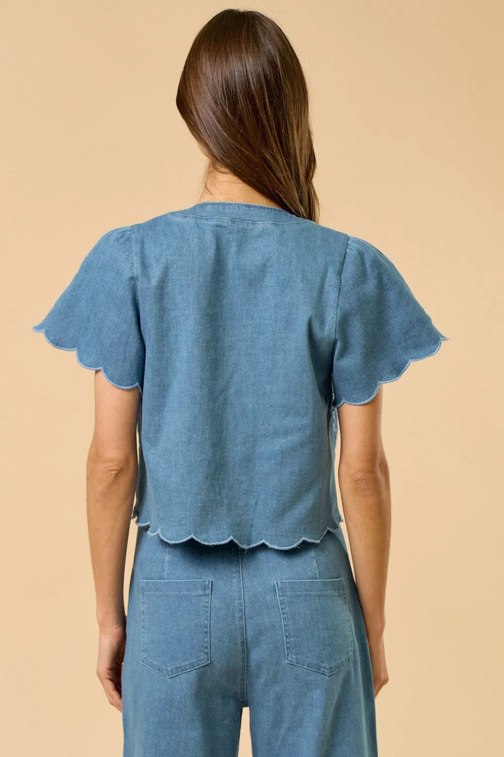 The Mariella Floral Embroidery Denim Top + Pants Set - Sold Separately sold by Thread & Seed product image thumbnail 5