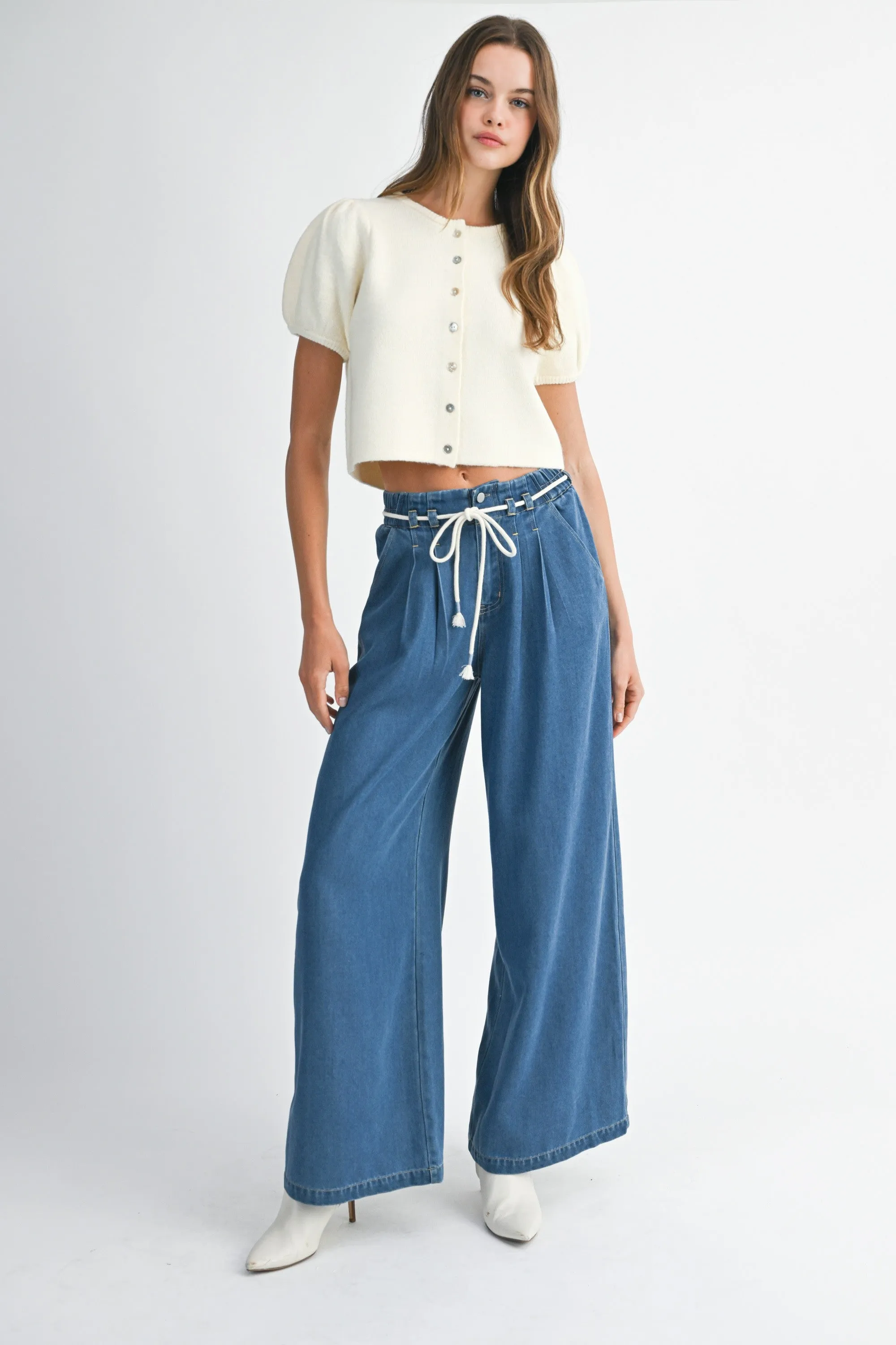 The Tamra Pleated Wide Leg Jeans sold by Thread & Seed product image thumbnail 5