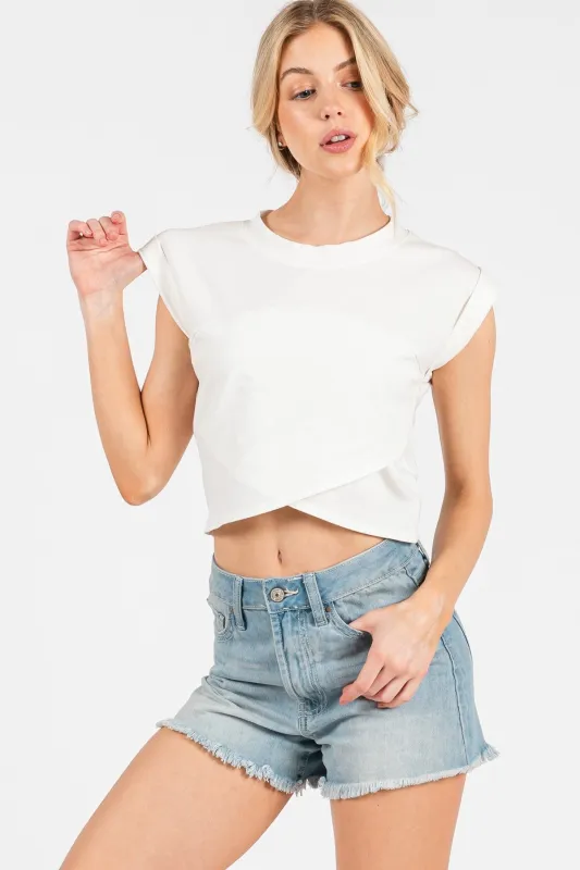 The Ella Off White Surplice Top sold by Thread & Seed