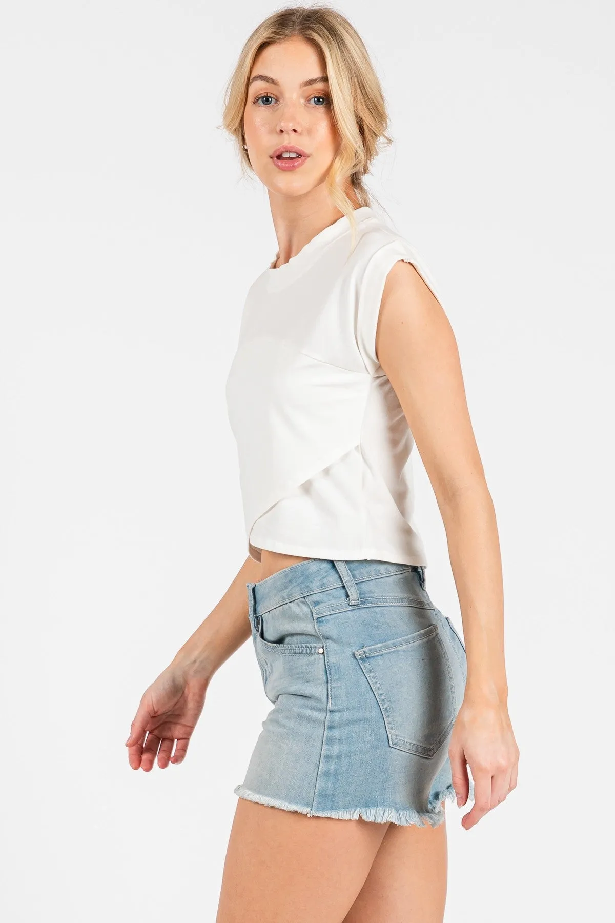 The Ella Off White Surplice Top sold by Thread & Seed product image thumbnail 2