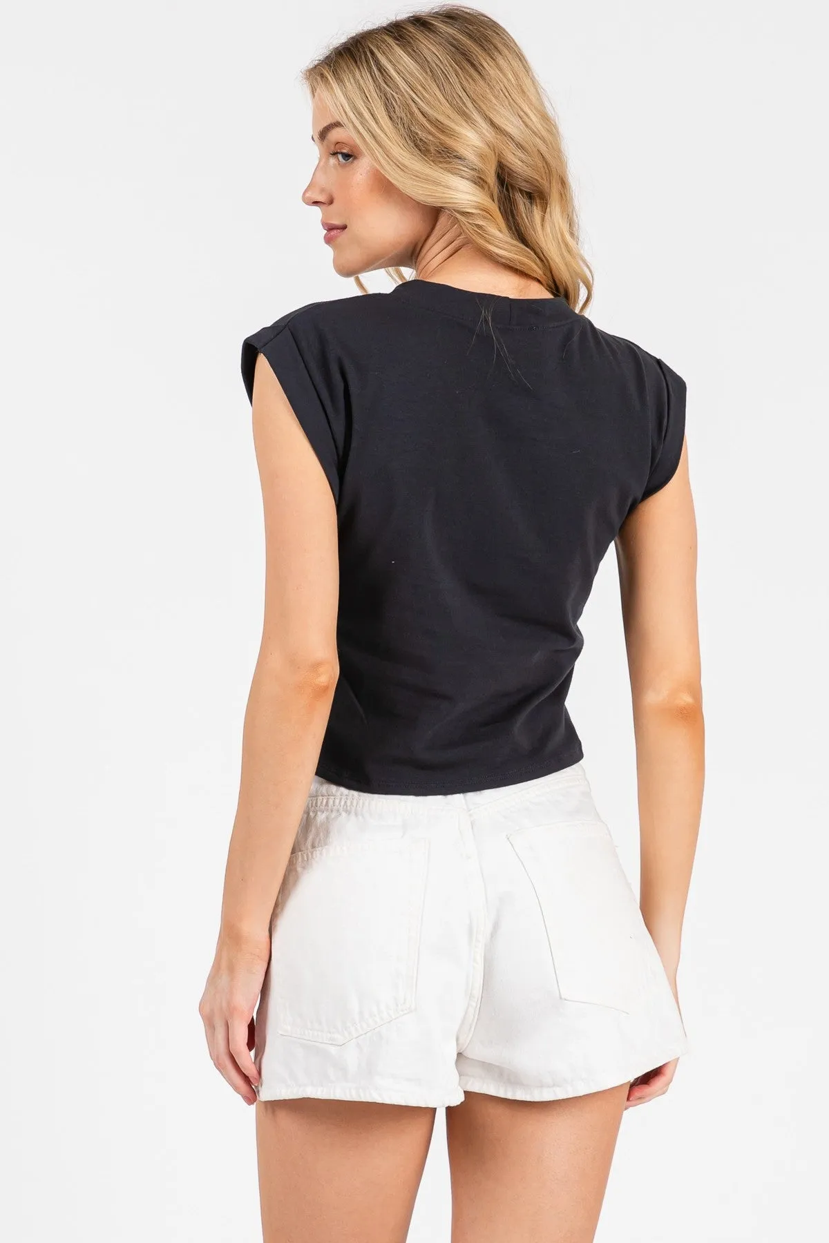 The Ella Graphite Surplice Top sold by Thread & Seed product image thumbnail 3