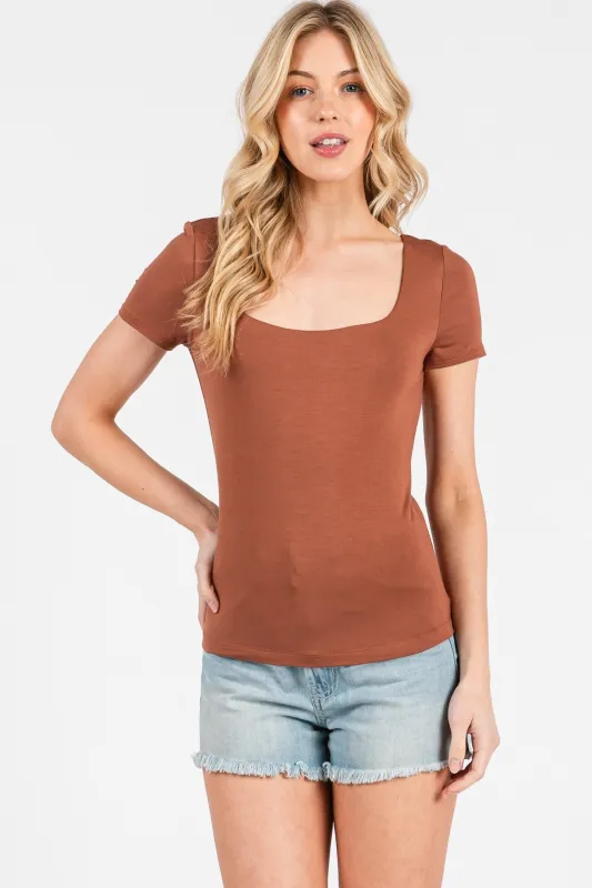 The Katie Essential Square Neck Top sold by Thread & Seed