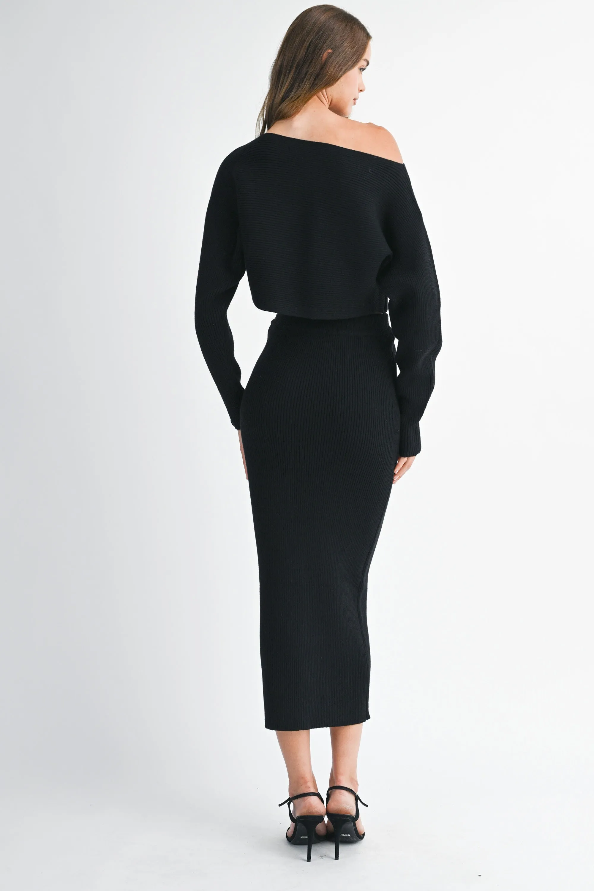 The Zinnia Black Crop Top + Midi Skirt Set - Sold Separately sold by Thread & Seed product image thumbnail 3