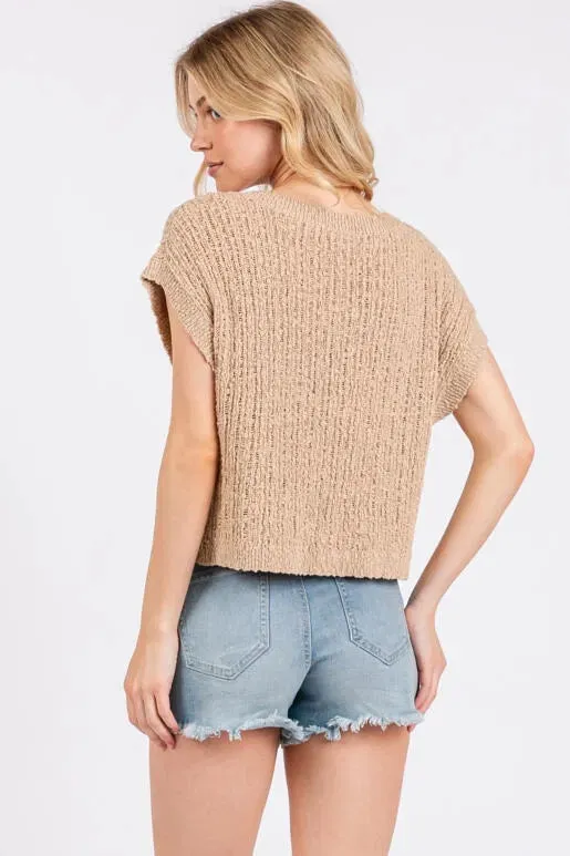 The Drea Taupe Pullover Sweater Top sold by Thread & Seed product image thumbnail 3