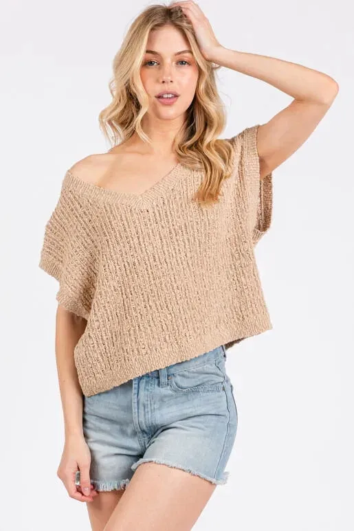 The Drea Taupe Pullover Sweater Top sold by Thread & Seed product image thumbnail 5
