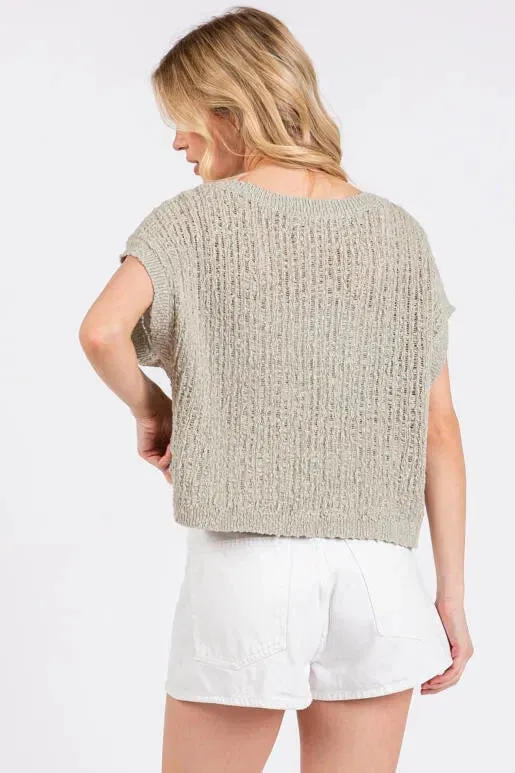 The Drea Sage Pullover Sweater Top sold by Thread & Seed product image thumbnail 3