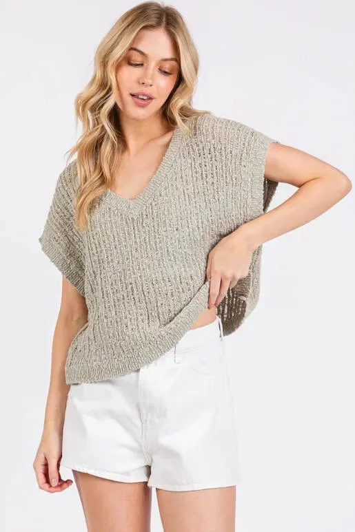 The Drea Sage Pullover Sweater Top sold by Thread & Seed