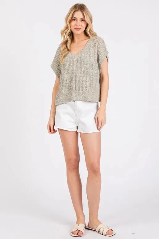 The Drea Sage Pullover Sweater Top sold by Thread & Seed product image thumbnail 4