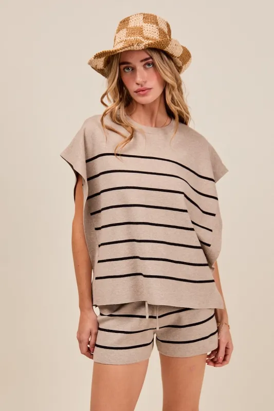 The Tina Striped Dolman Top + Shorts Set - Sold Separately sold by Thread & Seed