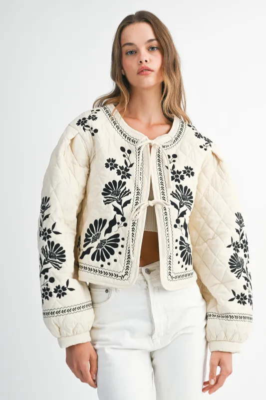 The Analise Embroidered Quilted Jacket sold by Thread & Seed