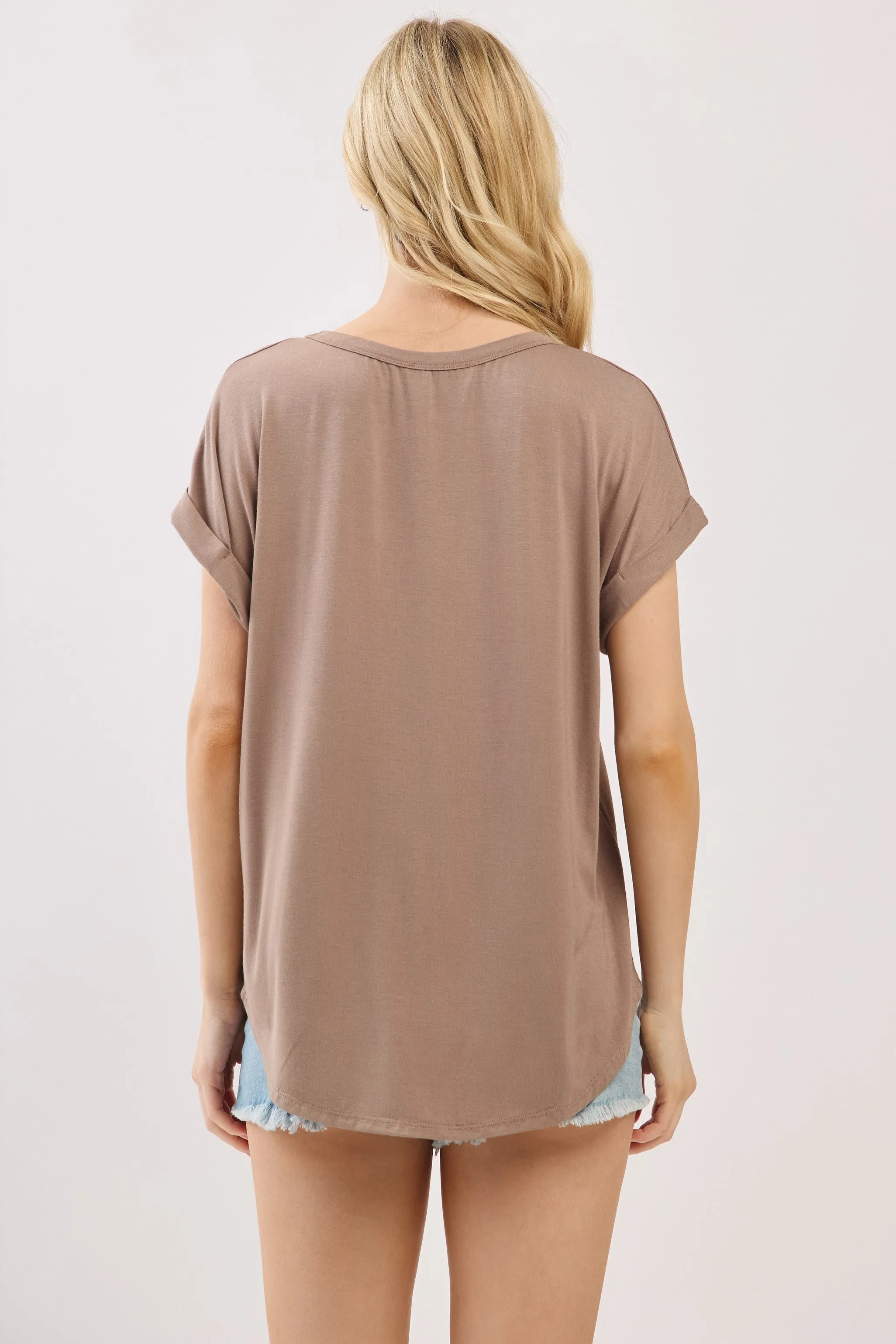 The Tyler Light Mocha Drop Shoulder Modal Top sold by Thread & Seed product image thumbnail 4