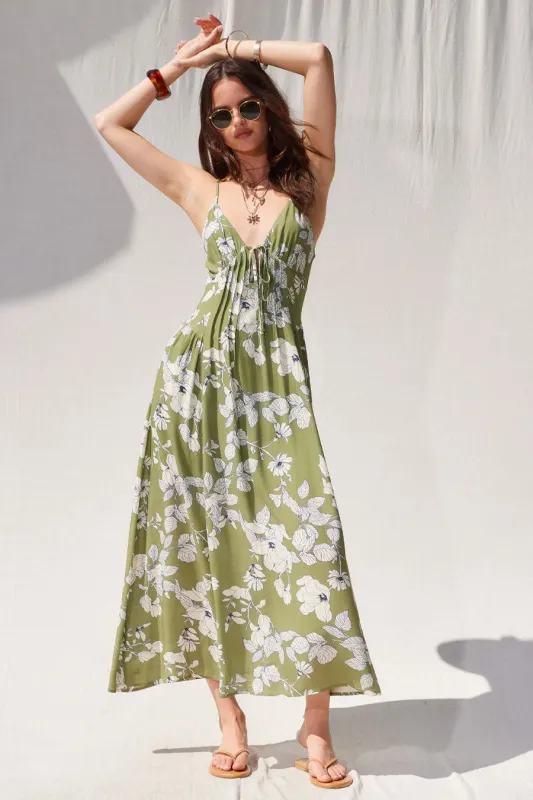 The Amaryllis Floral Midi Dress sold by Thread & Seed