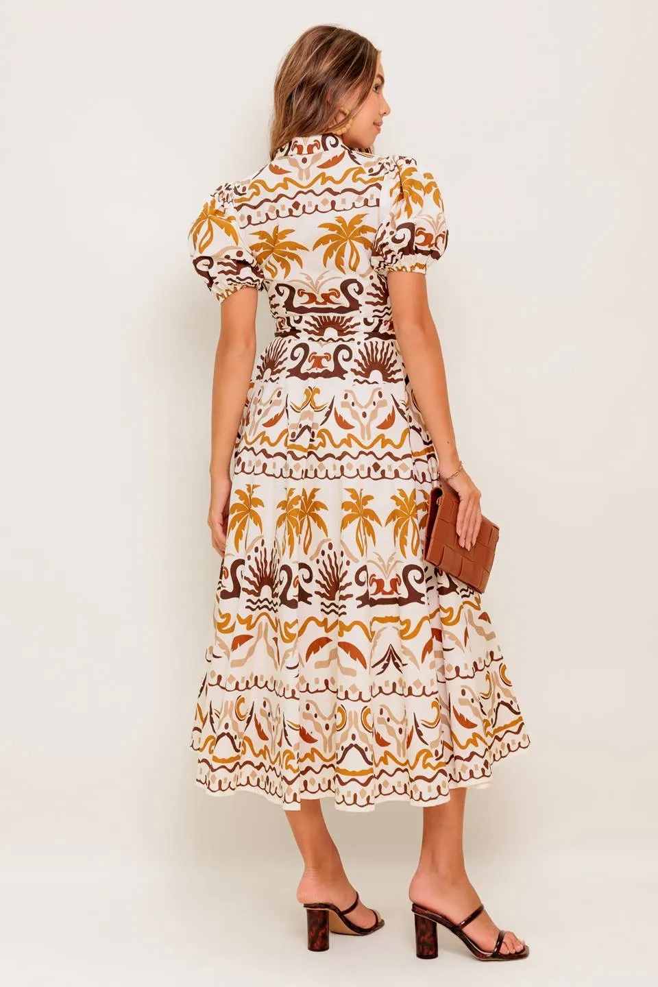 The Vietta Tropical Button Down Midi Dress sold by Thread & Seed product image thumbnail 3