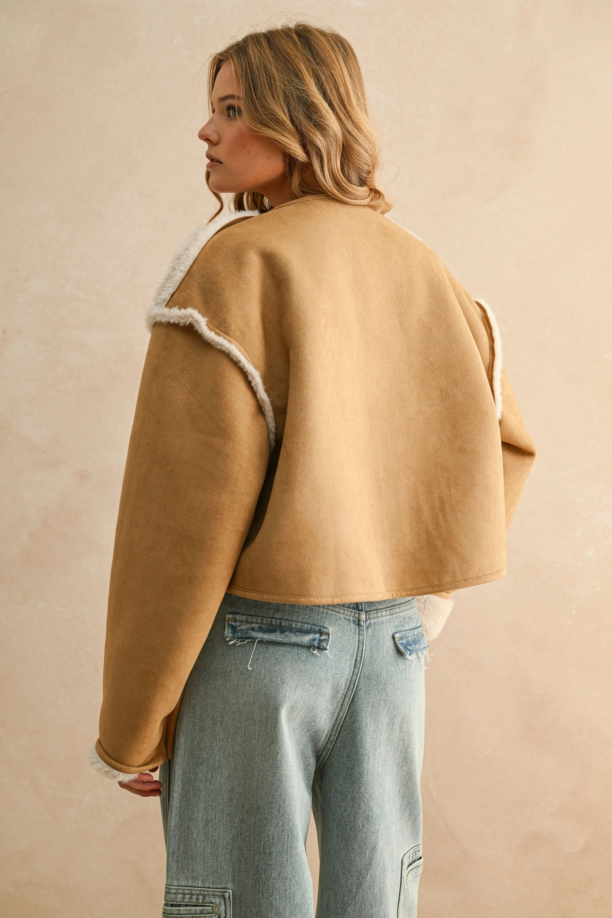 The Karlie Faux Suede + Sherpa Reversible Jacket sold by Thread & Seed product image thumbnail 4