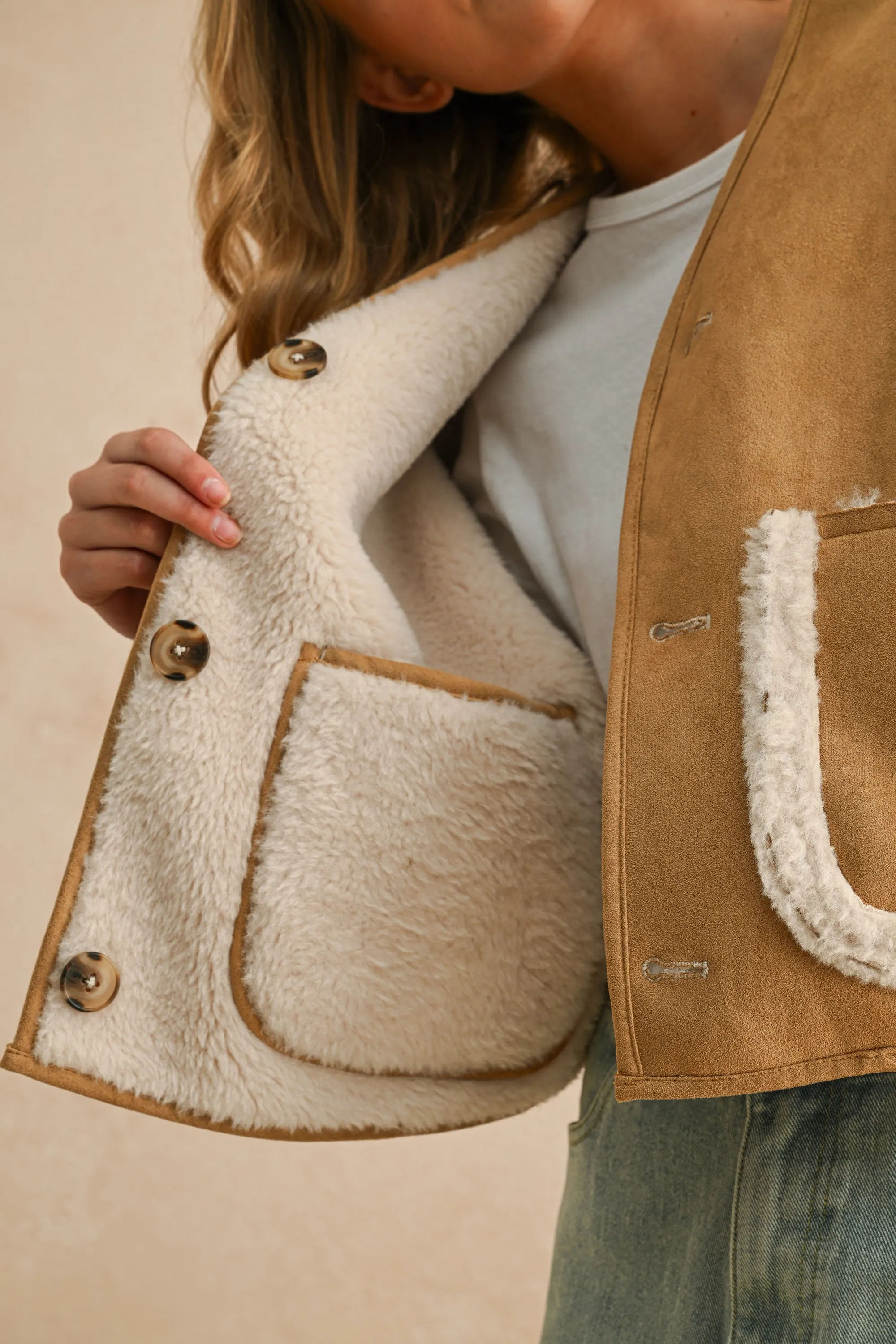 The Karlie Faux Suede + Sherpa Reversible Jacket sold by Thread & Seed product image thumbnail 5