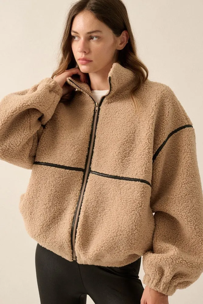 The Darla Sand Sherpa Jacket sold by Thread & Seed product image thumbnail 4