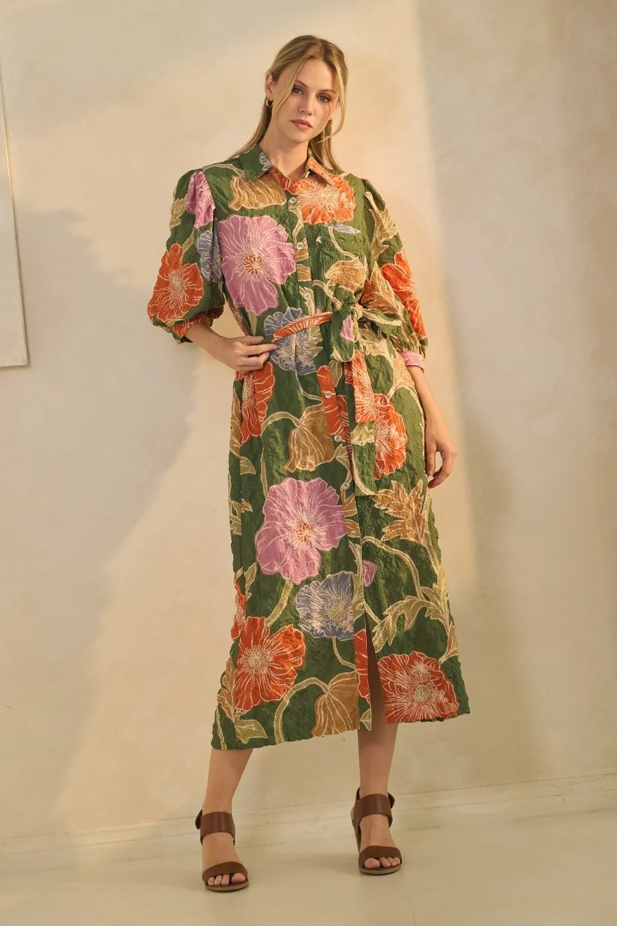 The Farah Floral Midi Shirt Dress sold by Thread & Seed product image thumbnail 4