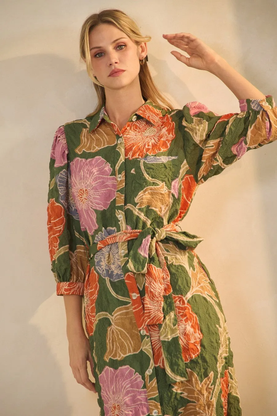 The Farah Floral Midi Shirt Dress sold by Thread & Seed product image thumbnail 2