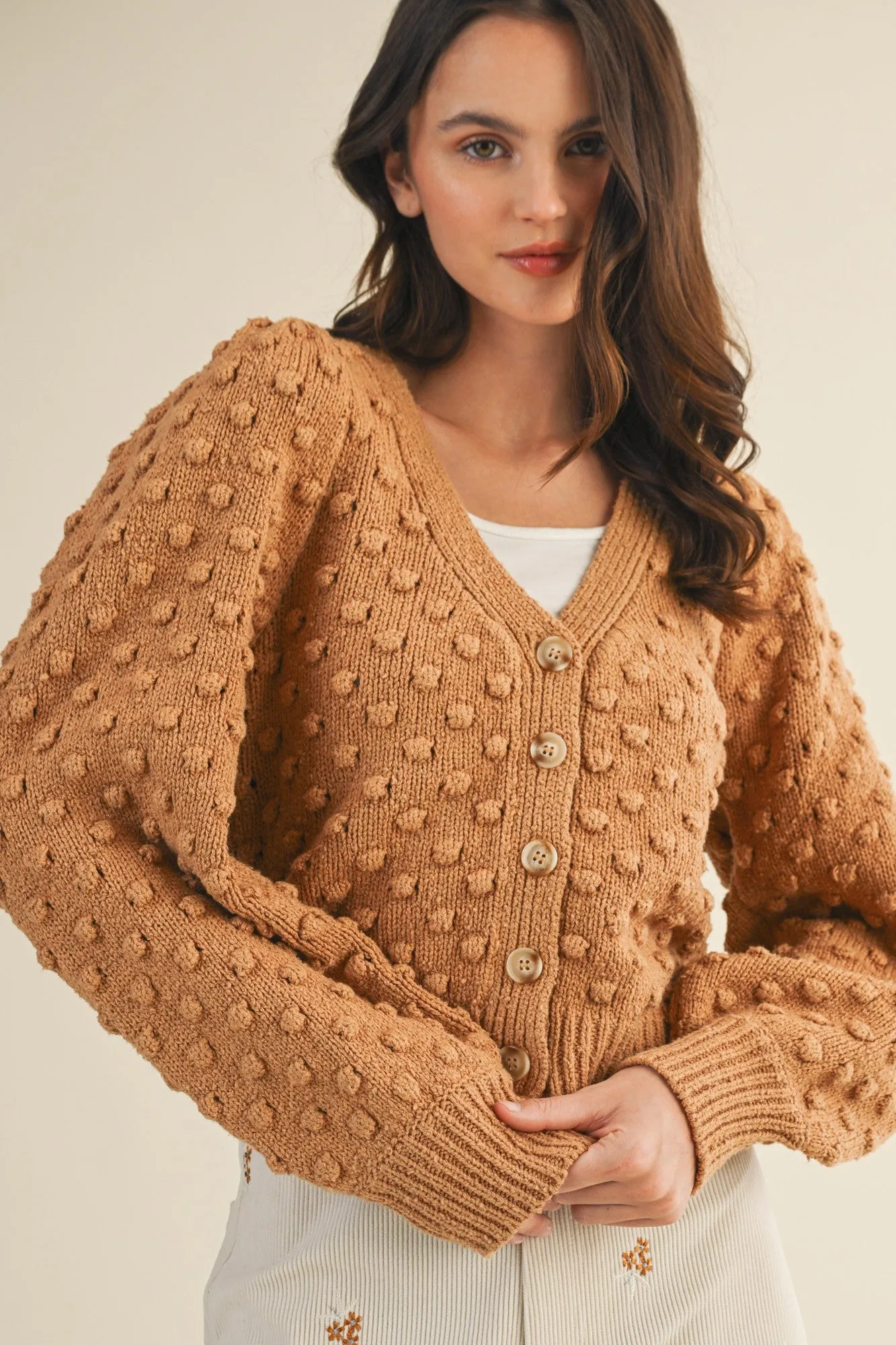 The Keely Popcorn Bubble Cardigan sold by Thread & Seed