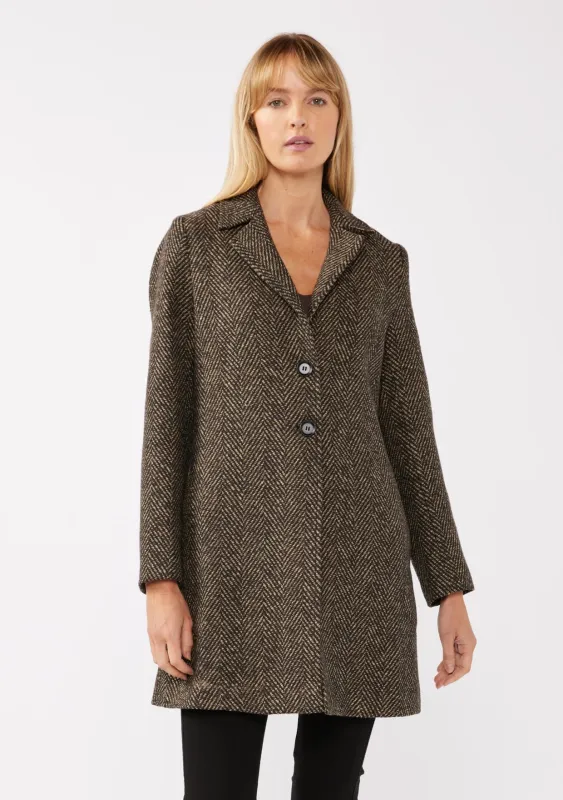 The Sable Chevron Coat sold by Thread & Seed