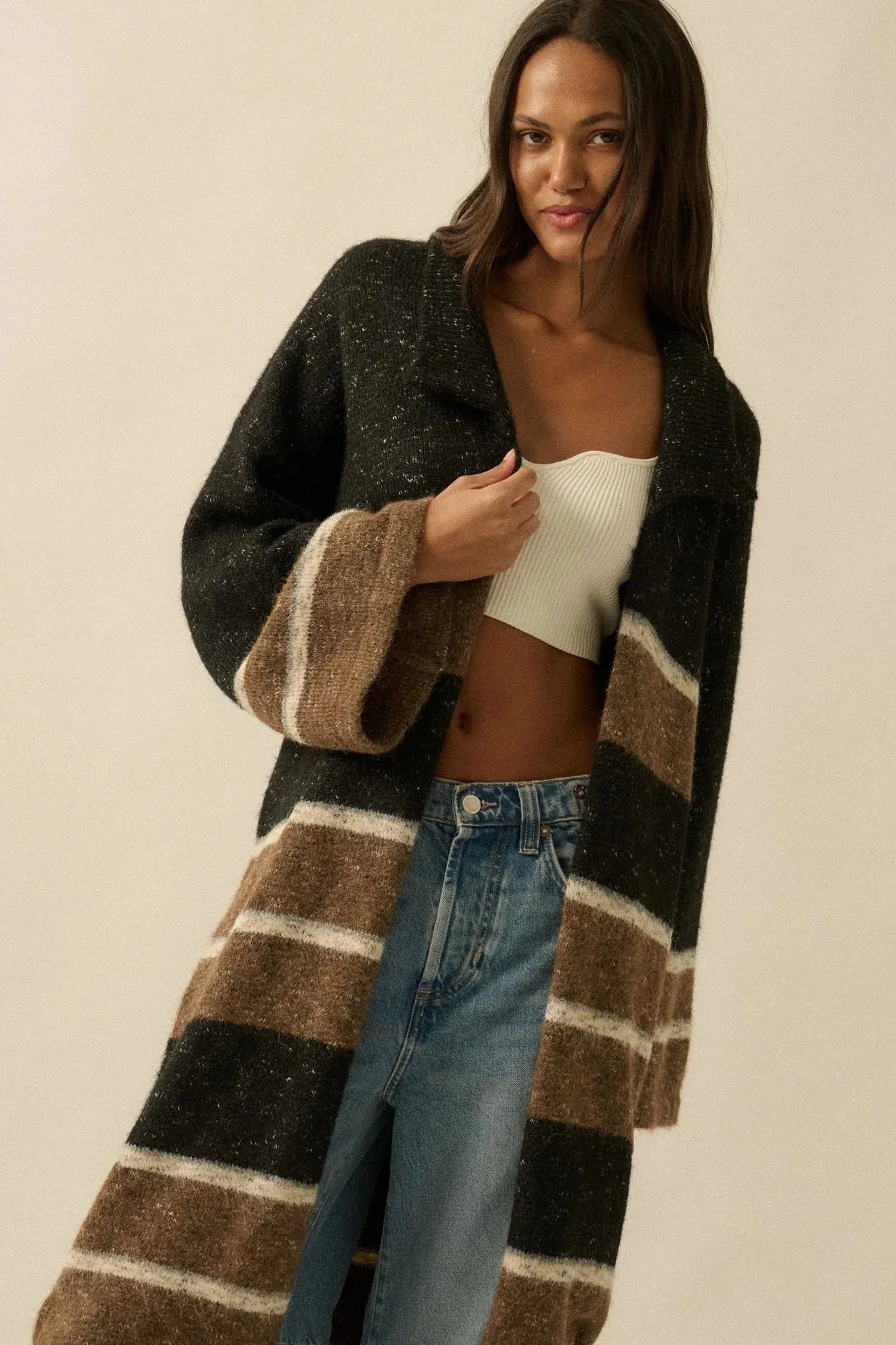 The Fergie Striped Duster sold by Thread & Seed