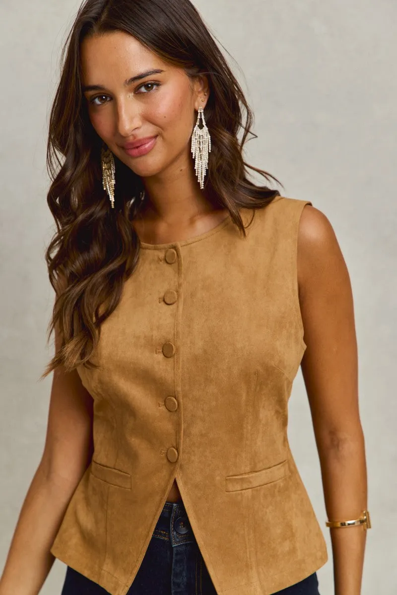 The Harissa Vegan Suede Vest sold by Thread & Seed product image thumbnail 3