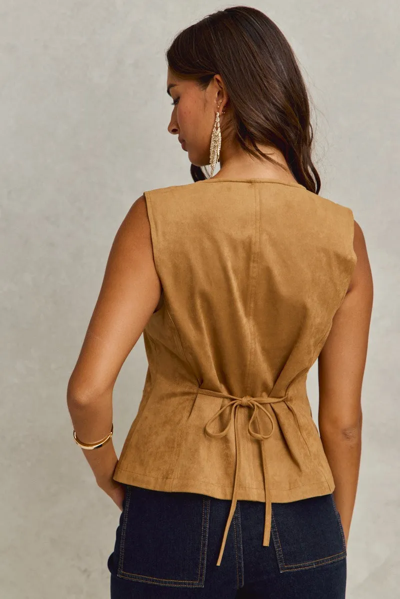 The Harissa Vegan Suede Vest sold by Thread & Seed product image thumbnail 2
