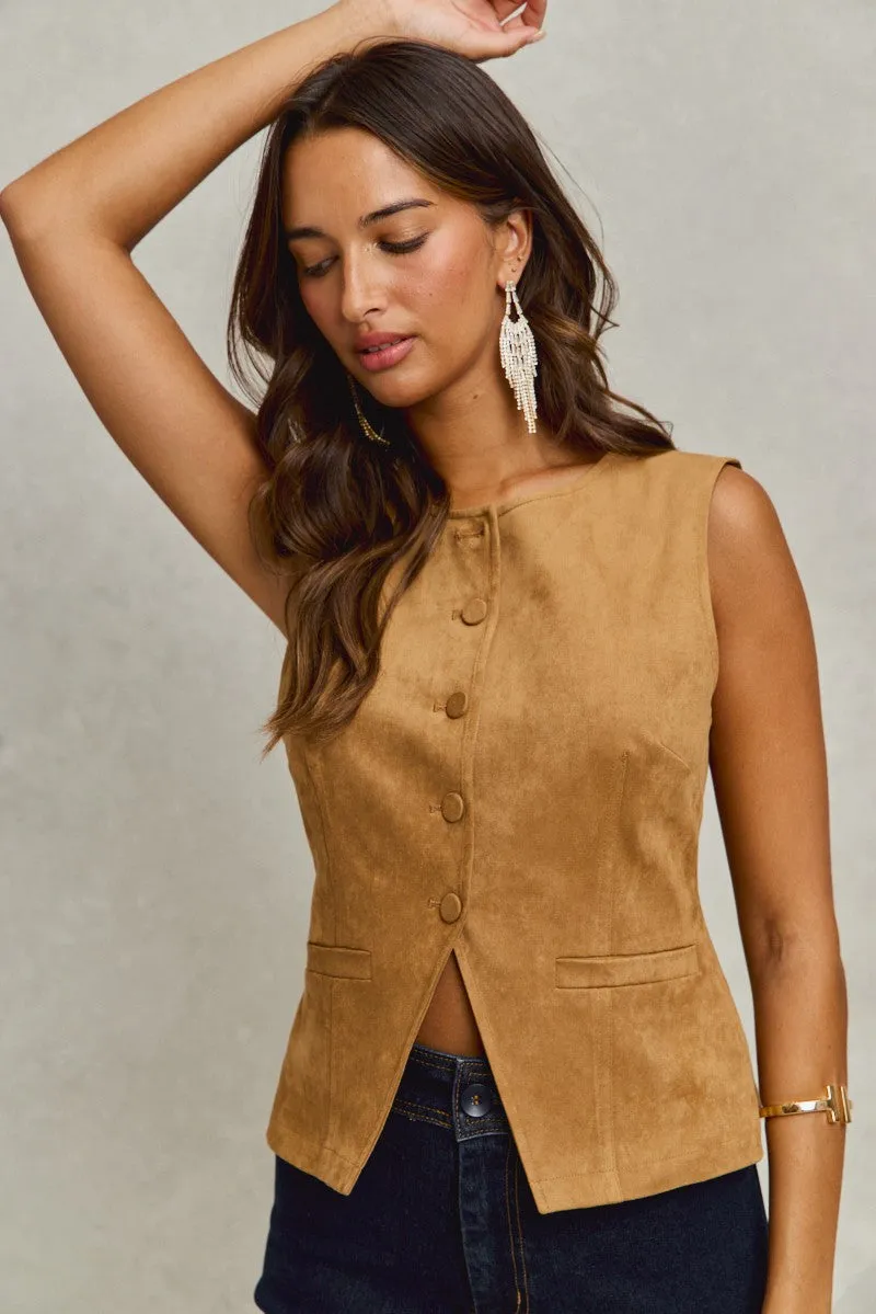 The Harissa Vegan Suede Vest sold by Thread & Seed product image thumbnail 4