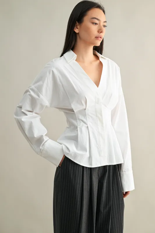 The Delphine Dart Tuck Shirt made by Thread & Seed
